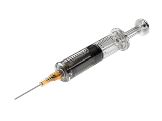 Medical syringe ready for injection, promoting health, wellness, and innovative healthcare solutions