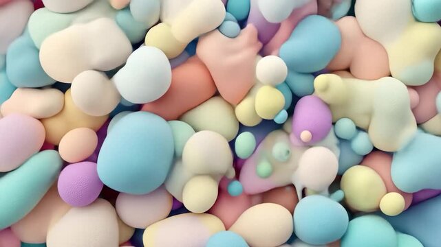 Pastel Colored Abstract Bubbles Forming a Soft, Textured, and Colorful Background
