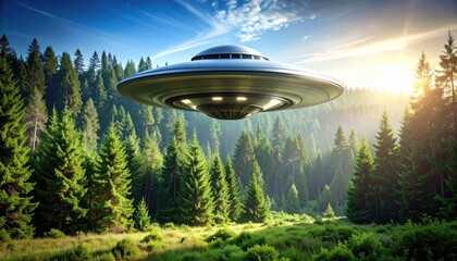 UFO over a lush forest (1)