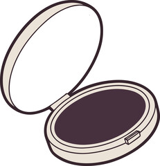 compact mirror with galaxy vector art illustration