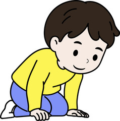 내려다 보는 남자 아이