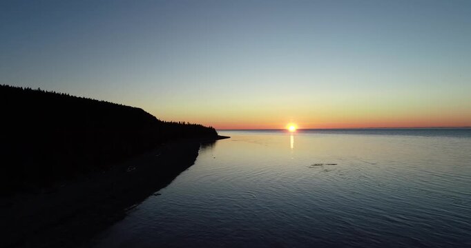 Sunset at Caron Cape, on Anticosti Island, Quebec, Canada.