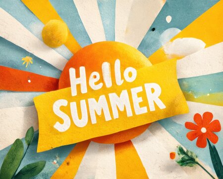 Summer greeting, vibrant design - Powered by Adobe