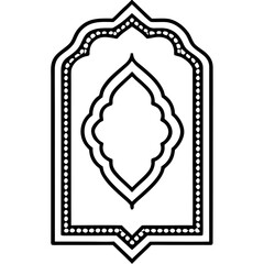 Ornamental Islamic Carpet Outline Vector