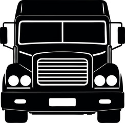 truck front side silhouette vector, truck isolated, truck black icon