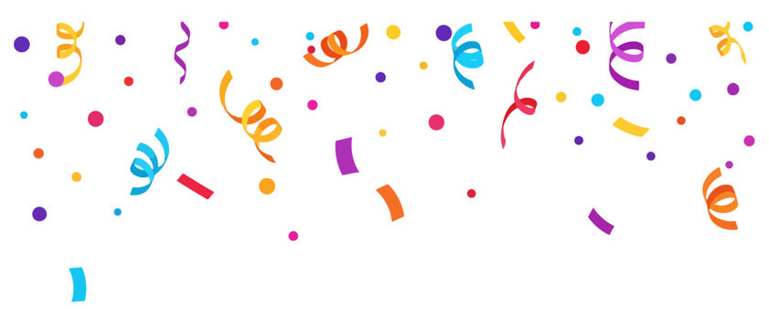 Colorful Confetti and Streamers &ndash; Celebration Background Decoration