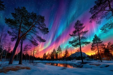 Winter wonderland aurora borealis (1)