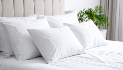 Luxurious Bedroom: Crisp White Bedding and Pillows