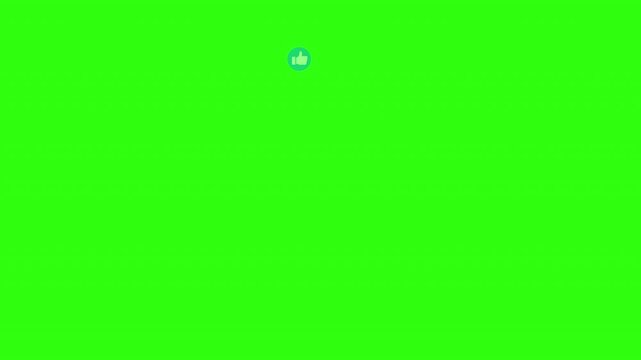 Thumb up and heart icon flying, social media emoji, like love share