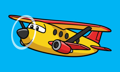 Yellow Airplane Cartoon