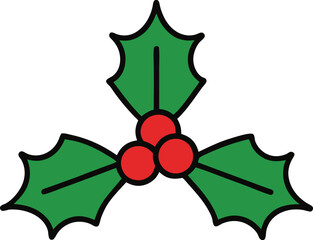 mistletoe icon on transparent background