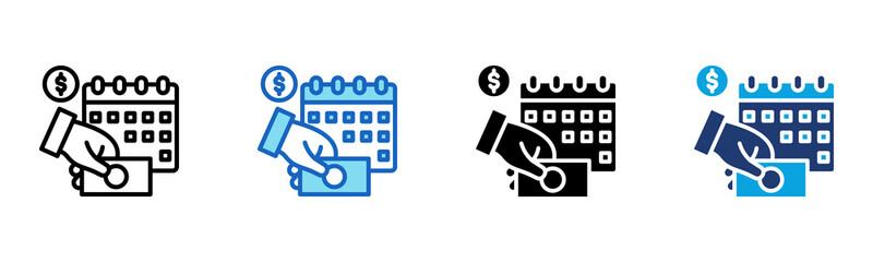 Payroll icon Multi Style Vector Illustration
