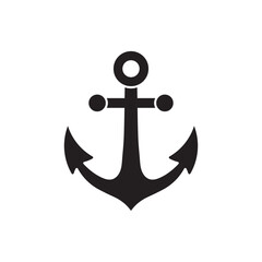 Anchor logo icon illustration flat