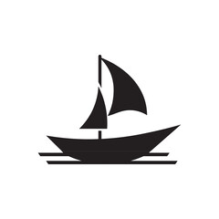  Sailboat logo icon illustration flat