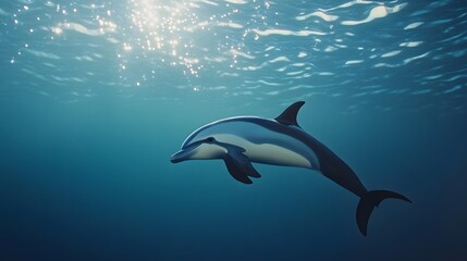 Obraz premium Stunning Dusky Dolphin Underwater Ocean Scene