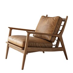 Modern Leather Armchair - Mid-Century Style Furniture

