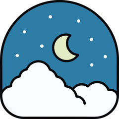 Obraz premium winter night icon on transparent background