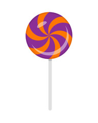 Lollipop isolated on transparent background.Halloween element clipart.Candy stick icon png.
