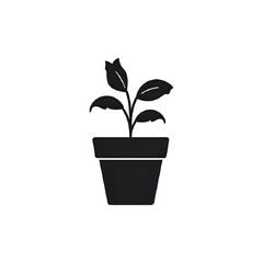 Small Plant in Pot: Minimalist Botanical Illustration
