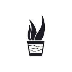 Elegant Minimalist Plant Pot: Dark Botanical Illustration