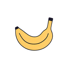 Vibrant Yellow Banana Illustration: Perfect for Fruit Designs