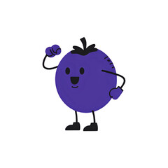 Powerful Blueberry Cartoon Character: Illustration for Branding & Design