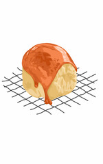 Delicious Classic milk bread with maple Syrup on the top. Bread on the cooling rack