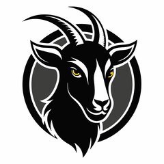 Stylized Black Goat Head Emblem.