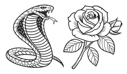 Fototapeta premium snake and flower