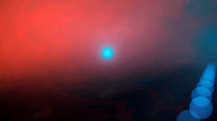 Abstract Red and Teal Bokeh Lightscape Celestial Convergence