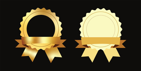Gold award Badge ribbon Set vector design
