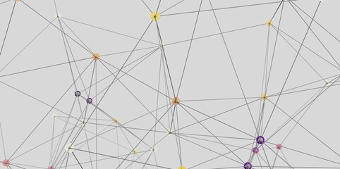 Complex network visualization.  Ideal for tech, data, and connection themes.