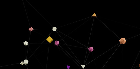 Modern abstract image of interconnected shapes. Ideal for network, technology, or connection concepts.