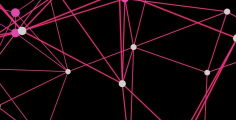 Modern abstract background with pink lines and nodes. Ideal for tech, network, connection concepts.