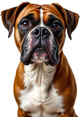 Fototapeta premium Isolated Dog Portrait on White Background in High-Resolution Quality