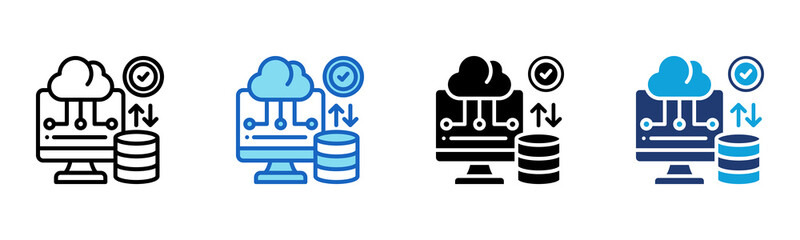 Cloud Computing icon Multi Style Vector Illustration