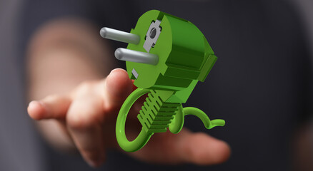 Sustainable energy, eco power, green technology, electricity concept.  Perfect for websites and...