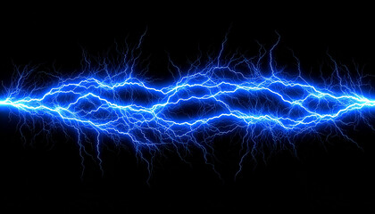Electric Surge in the Dark: A mesmerizing display of vibrant blue electrical energy, crackling and surging across a dark void, symbolizing raw power and the forces of nature.