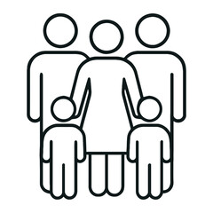 Family Group Silhouette Icon Representing Unity and Togetherness