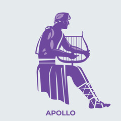 Vector illustration of the Greek goddess Apollo