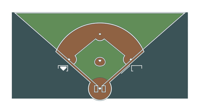 Simple Flat Baseball Field Diagram Representation Illustration Sport Category