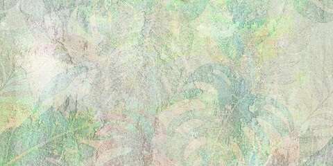 Colorful ceramic wall tiles and mural decoration. Abstract damask patchwork pattern with geometric and floral ornaments