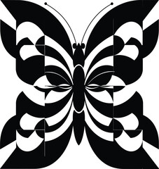 Abstract Symmetrical Butterfly Illustration.

Rorschach Test Style Butterfly Shape.

Stylized Inkblot Insect Silhouette.