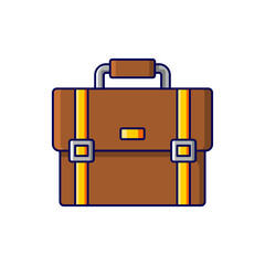 Briefcase Vector Icon Illustration Isolated on White Background.
