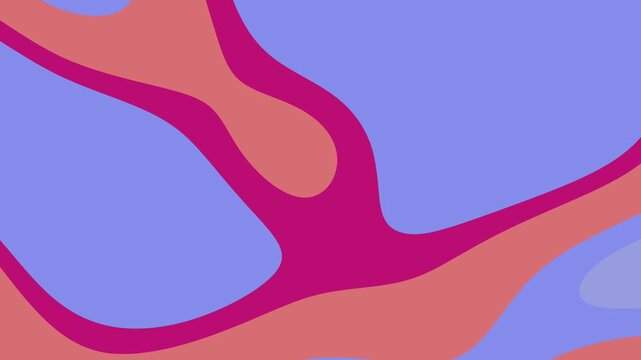 Abstracts Liquid Dynamic abstract animation features vibrant purple, salmon, and blue flowing shapes with smooth transitions