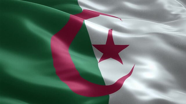 Waving Flag of Algeria