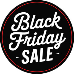 Classic black friday sale emblem with vintage style typography announcing a special event