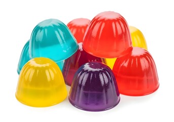 Fototapeta premium Colorful jelly dessert isolated on white background