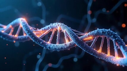 Dynamic DNA strand animation for medical research and scientific innovation projects - Powered by Adobe