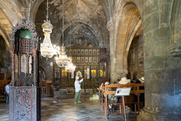 Kyrenia, North Cyprus - July 13, 2025: Interior view of Bellapais Abbey (Bellabais Manastiri) in...